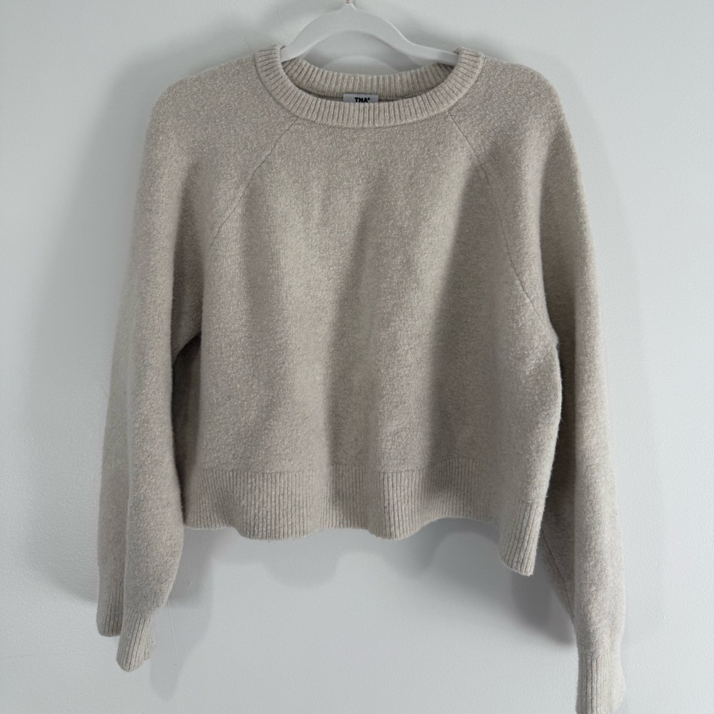 TNA Women's Soft Cream Crew Neck Sweater